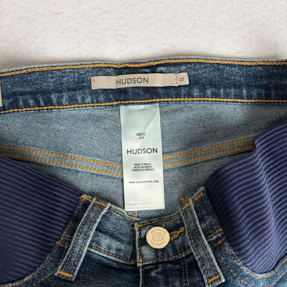 NWT HUDSON Nico Straight Ankle Maternity Jeans Women's 28 Blue Normcore Minimal - Picture 4 of 10